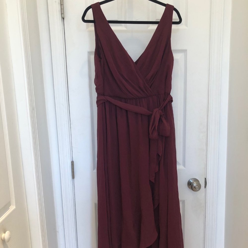 Bridesmaid Dress 31114552 Wine Empire Waist V Neck